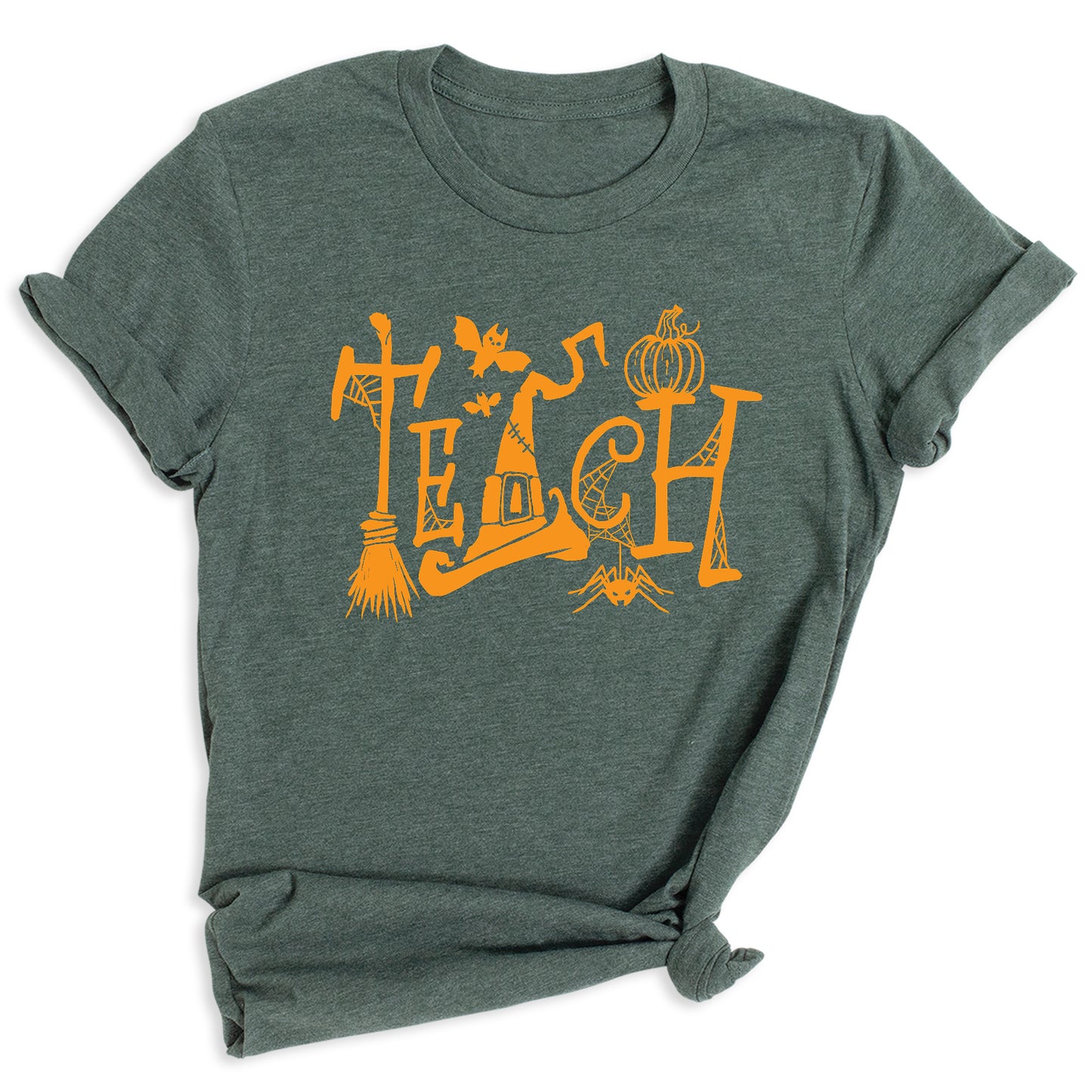 Halloween Teach T-Shirt – Cute Pumpkin School Shirt, Fall Teacher Tee for Spooky Season