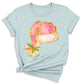 Coquette Santa Hat Pink Bow Shirt – Trendy Christmas Tee for Women & Girls, Xmas Party Holiday Top