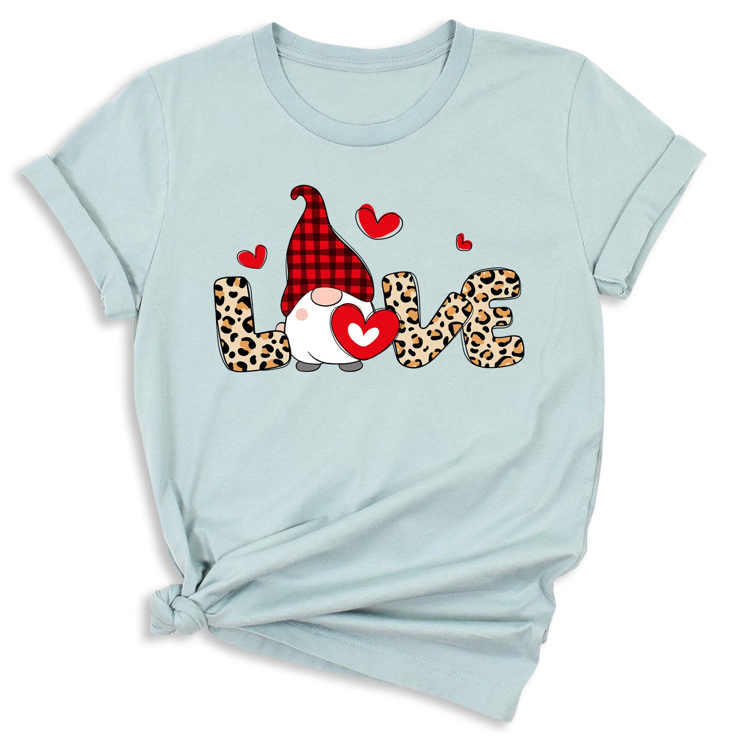 Love Buffalo Plaid Gnome Valentine Shirt Cute Red Heart Tee