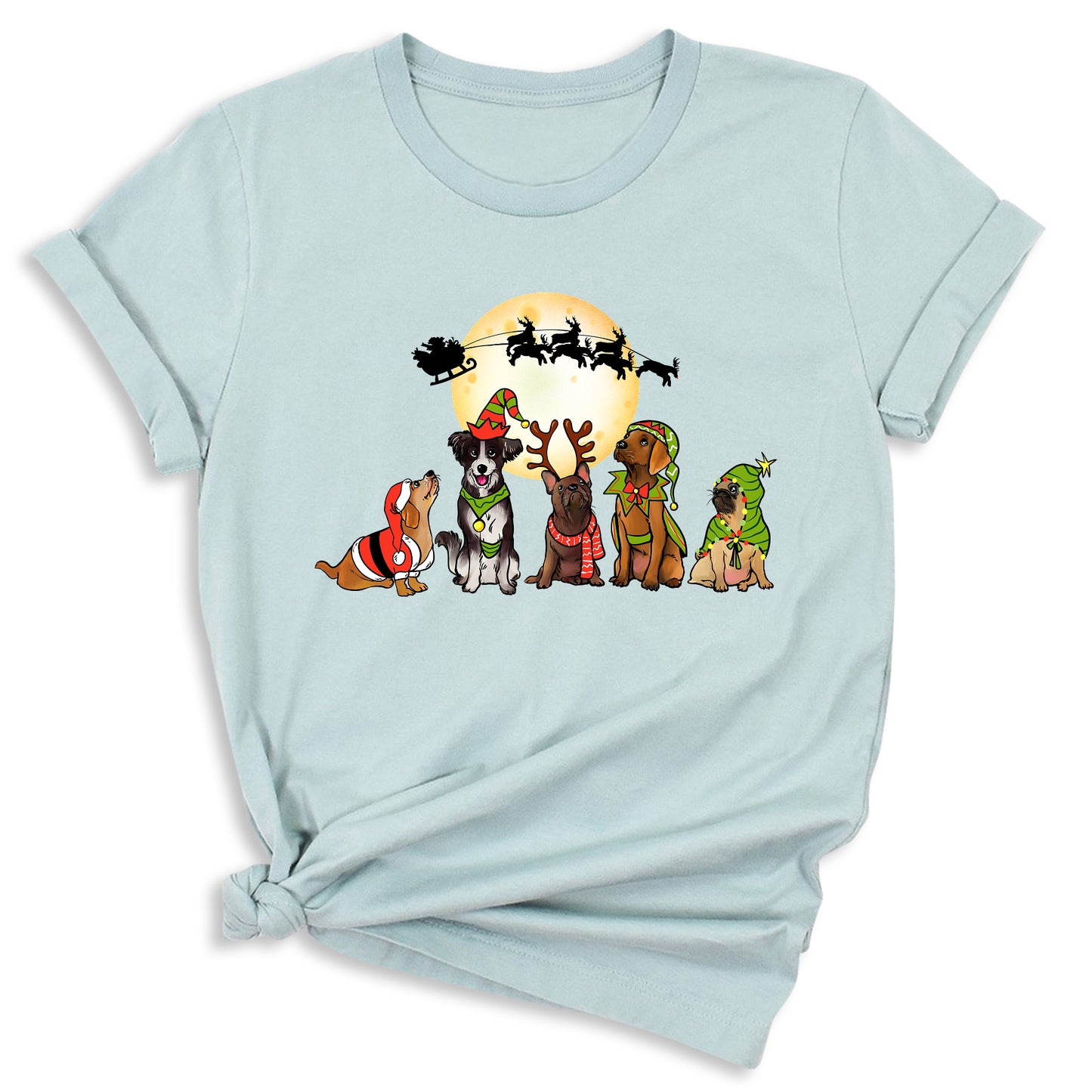 Christmas Dog Shirt – Santa Reindeer Dog Lover Holiday Tee