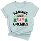 Hanging With My Gnomies Christmas Shirt – Cute Gnome Holiday Tee, Family Matching Xmas T-Shirt, Santa Gnome Party Shirt