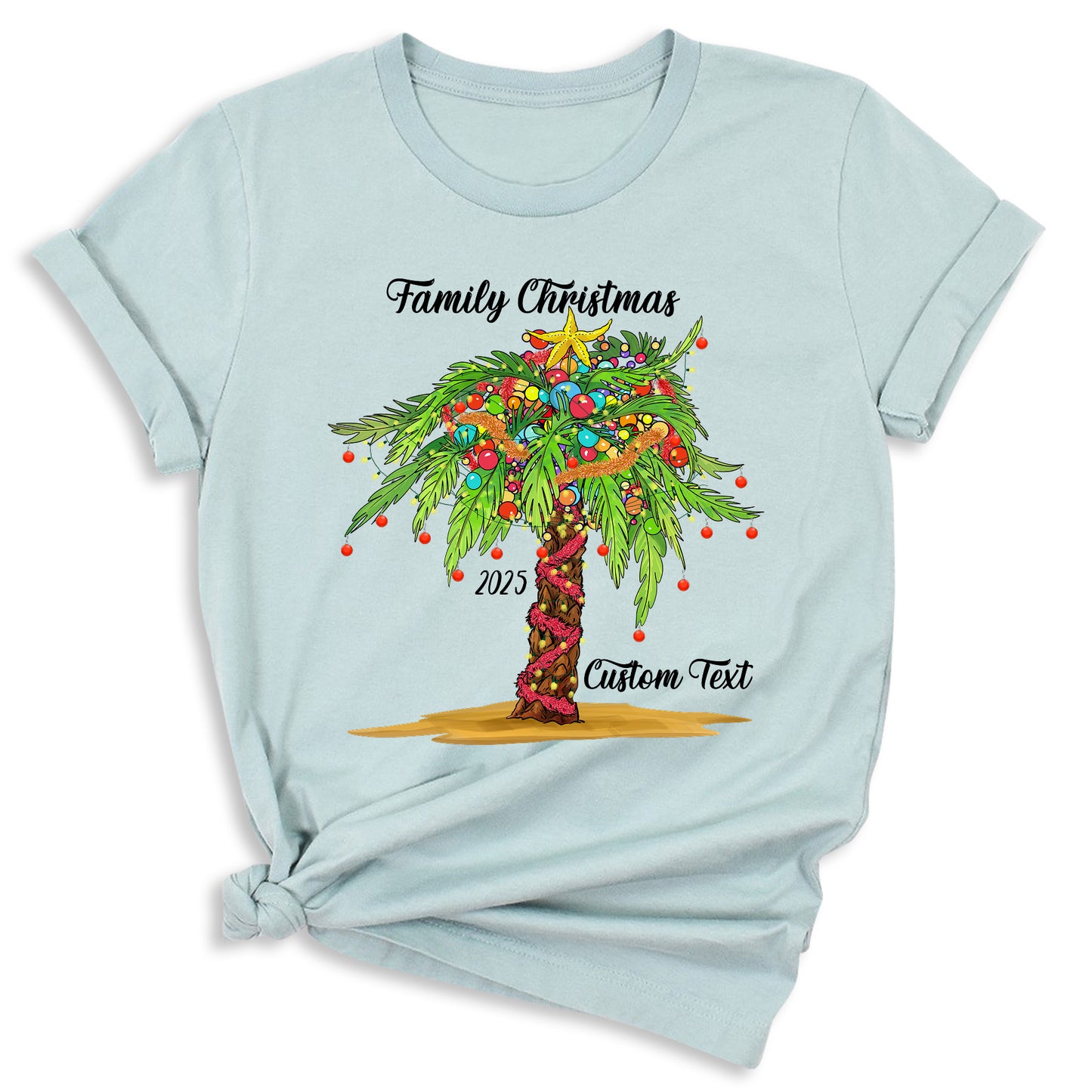 Custom Family Christmas Tree Shirts – Matching Christmas T-Shirts with Personalized Name & Year | Holiday Family Outfit