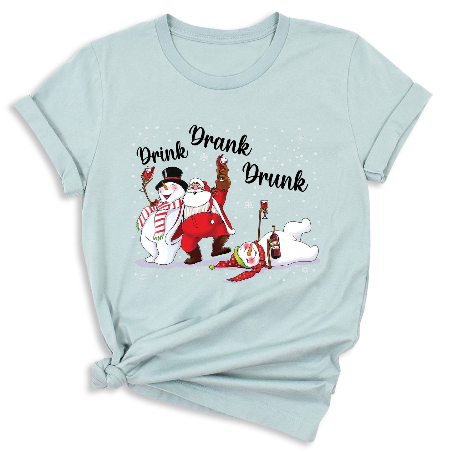 Drink Drank Drunk Christmas Shirt – Funny Holiday Party Tee