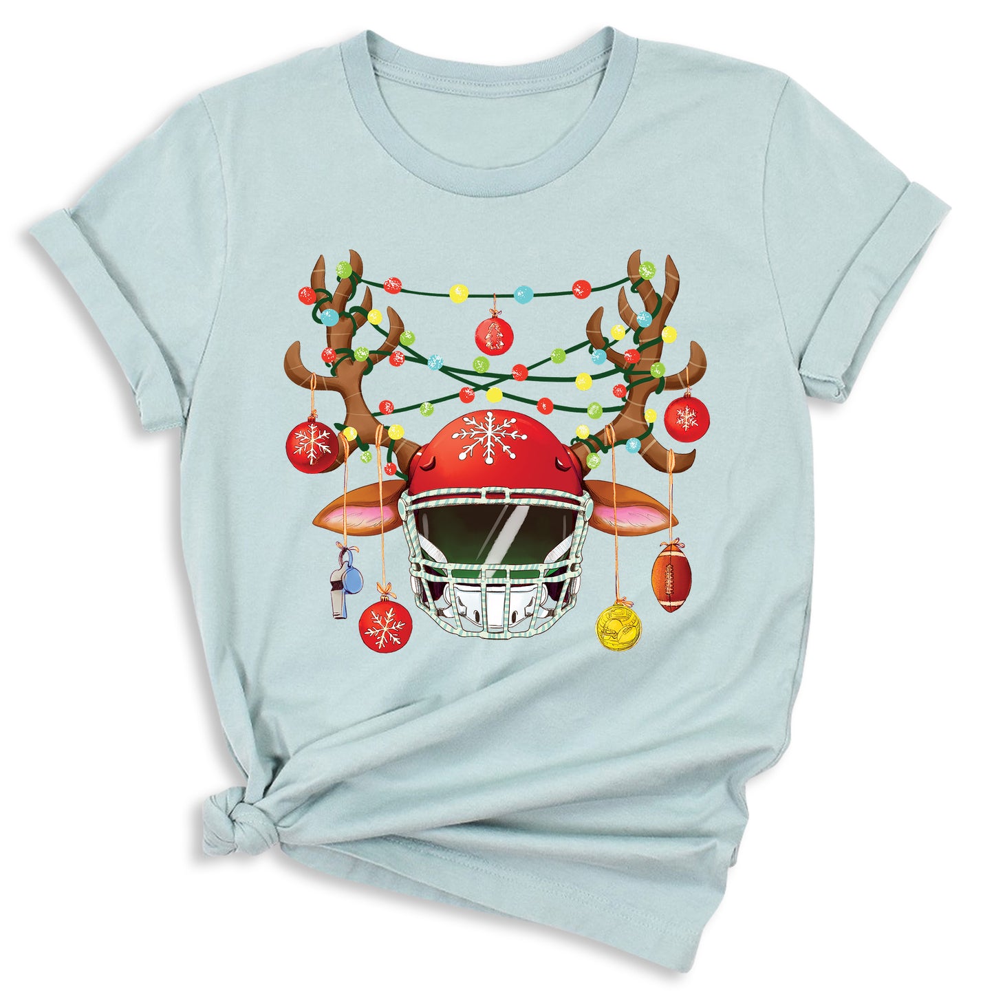 Football Christmas Shirt – Sports Xmas Lights Tee for Game Day