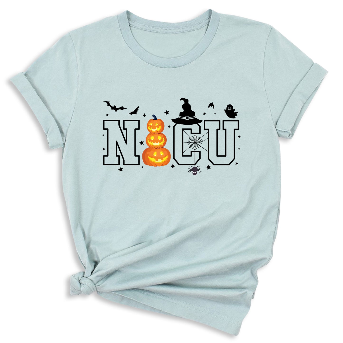 Halloween NICU Nurse T-Shirt – Pumpkin Face Spooky Season Tee, Funny Halloween Shirt for Nurses
