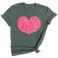 Valentines Day Pink Glitter Heart Shirt – Cute Love Graphic Tee