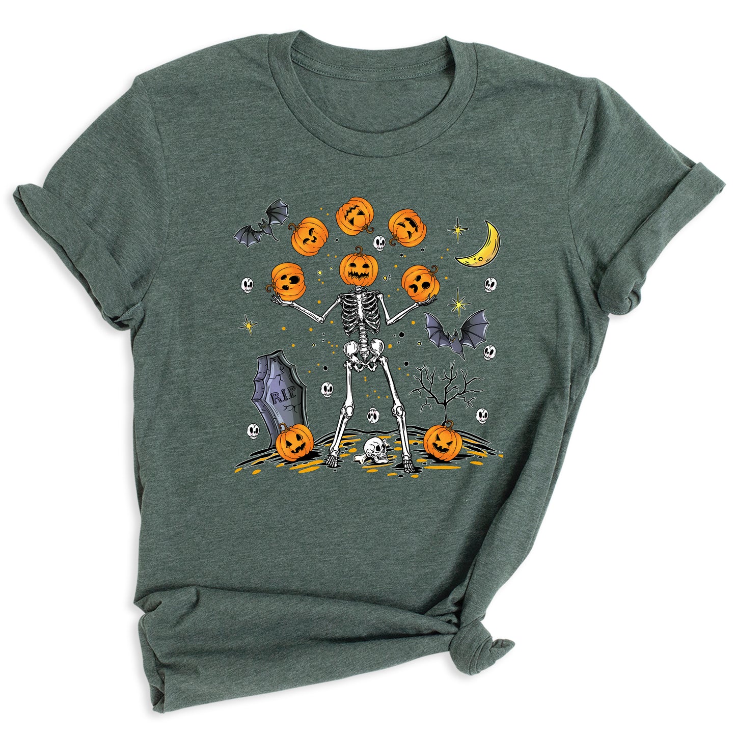 Halloween Skeleton Shirt – Pumpkin Face Tee | Funny Spooky Season Shirt