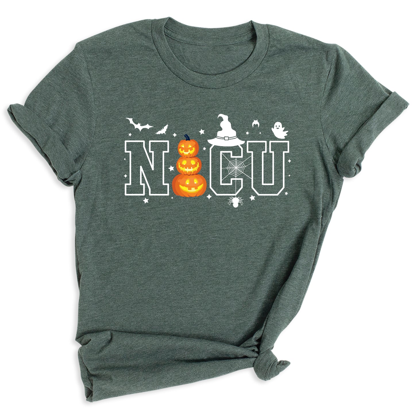 Halloween NICU Nurse T-Shirt – Pumpkin Face Spooky Season Tee, Funny Halloween Shirt for Nurses