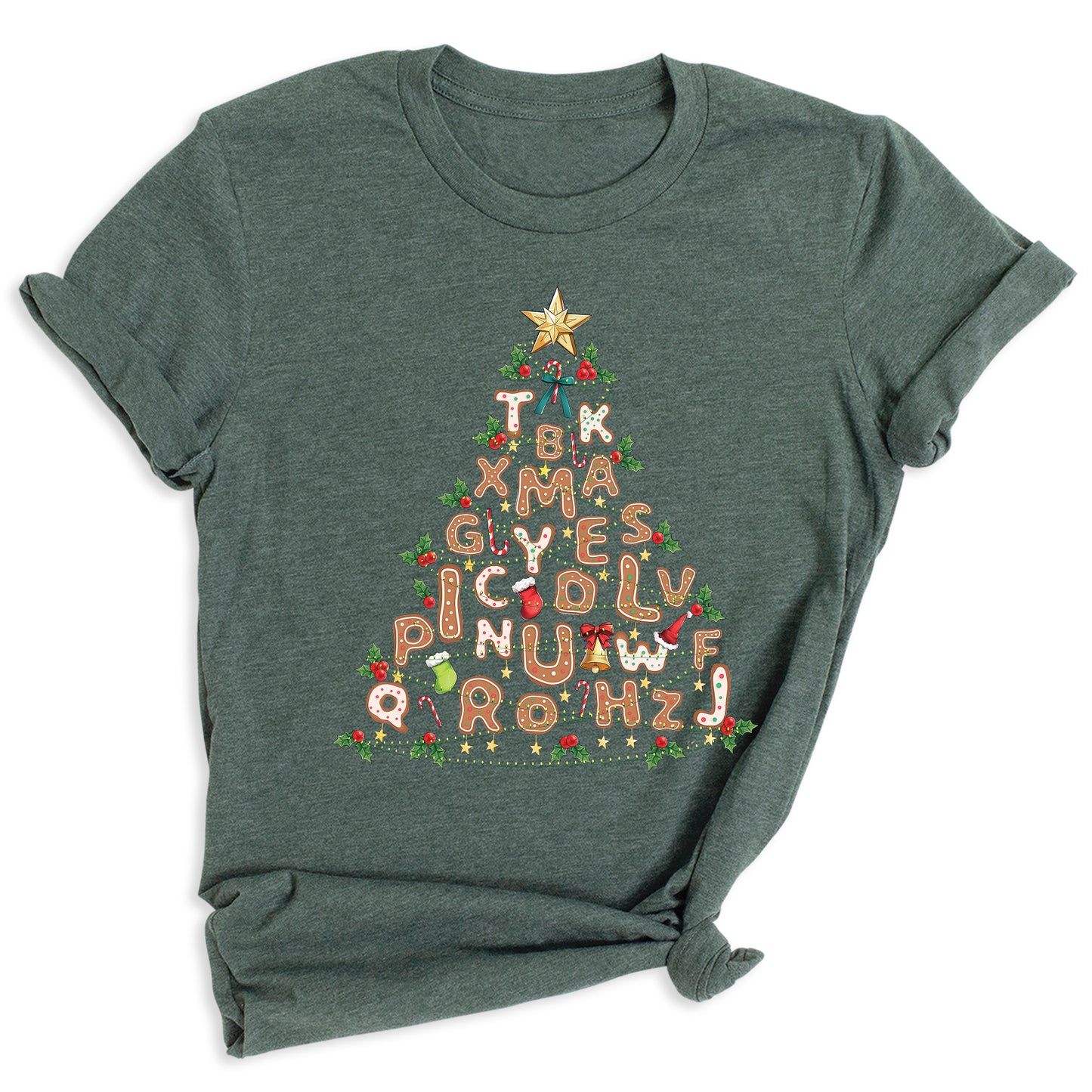 Alphabet Christmas Tree Shirt – Teacher Holiday Party Tee