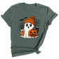Halloween Ghost and Drink T-Shirt – Pumpkin & Spooky Season Tee