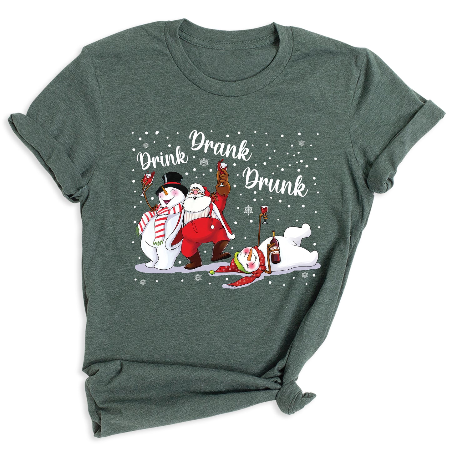 Drink Drank Drunk Christmas Shirt – Funny Holiday Party Tee