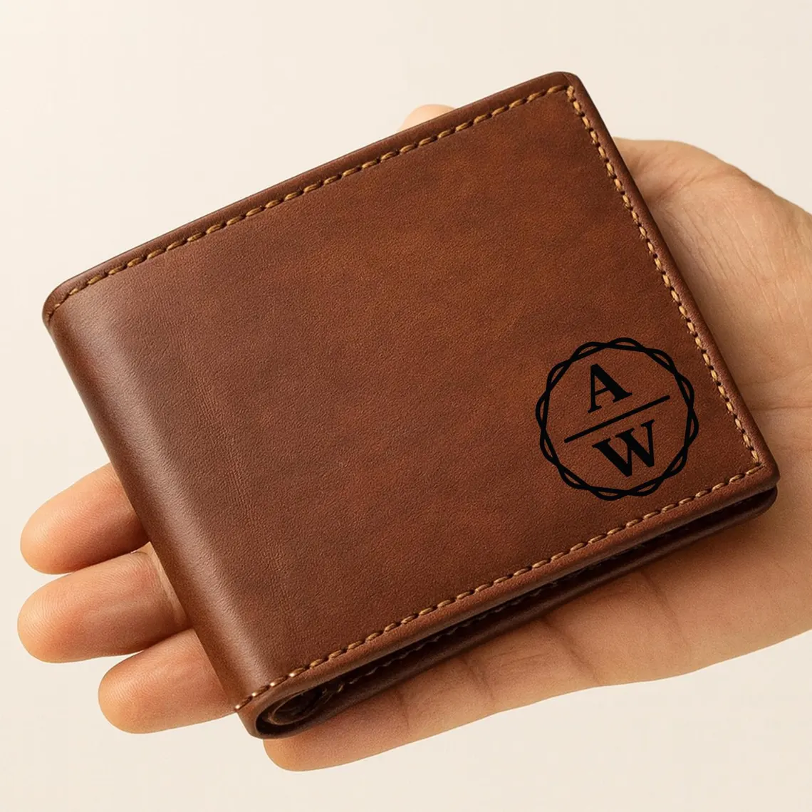 Personalized RFID Leather Wallet for Men – Engraved Gift