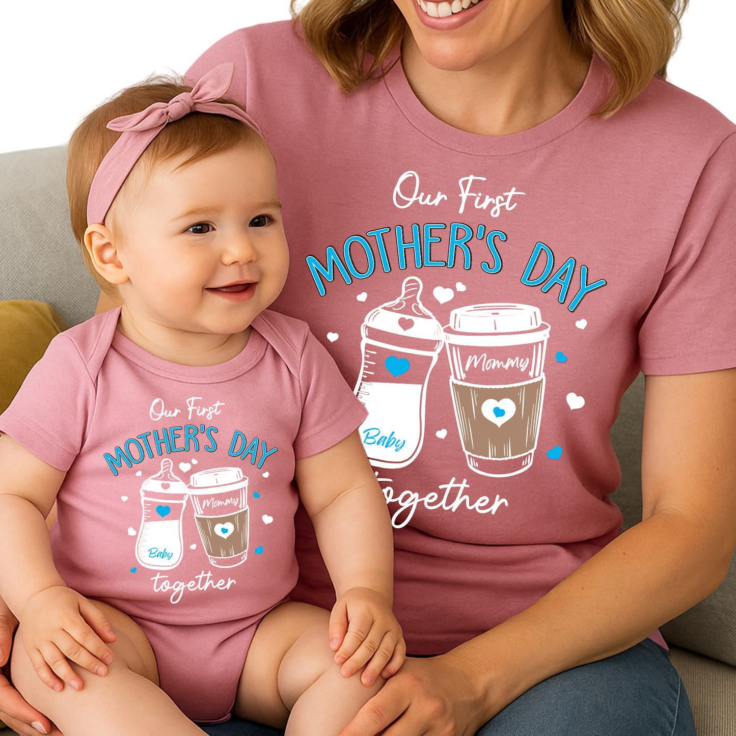 Custom Our First Mother’s Day Mommy and Me Matching Shirts - Boys