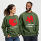 Matching Couple Valentine Puzzle Heart Sweatshirts His & Hers