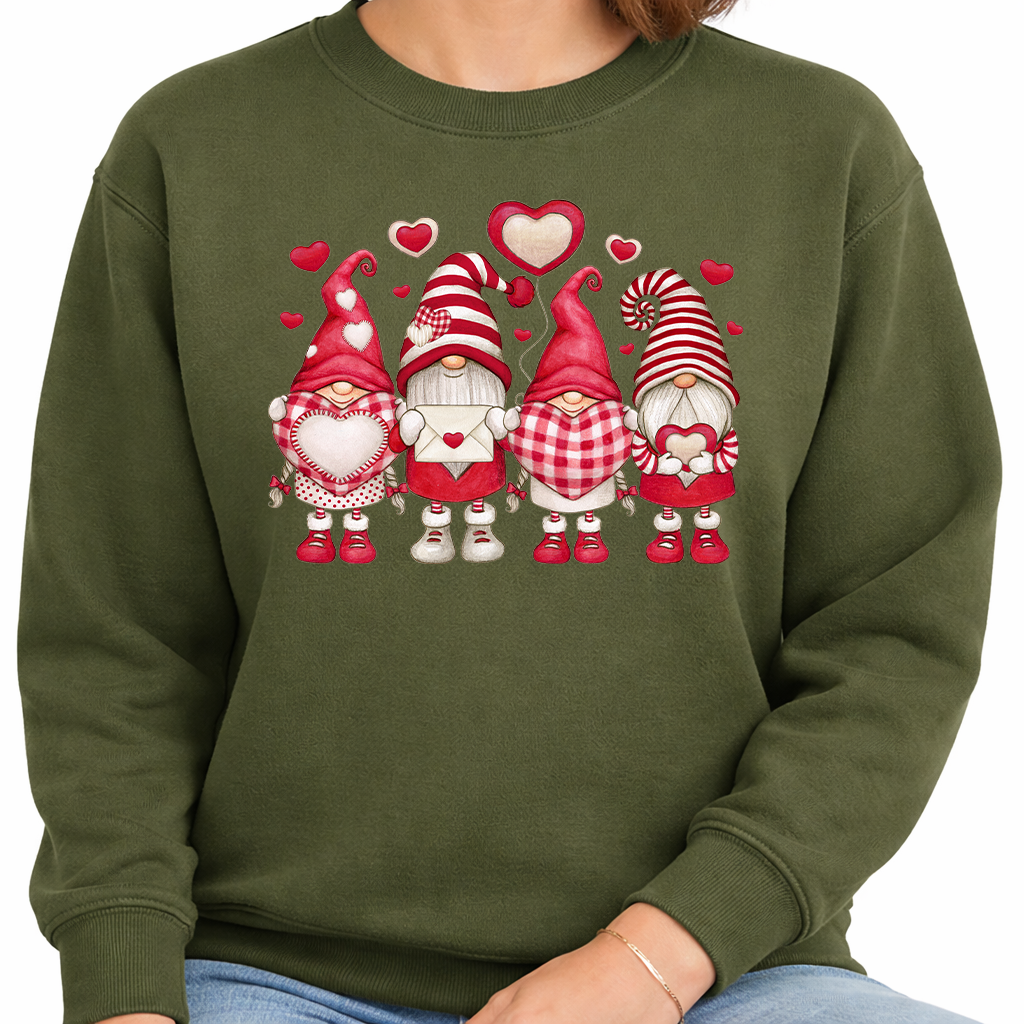 Valentine Gnome Sweatshirt Red Heart Love Cute Gnomes Sweater