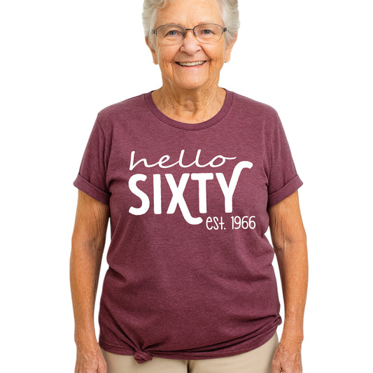 Hello Sixty Vintage 1966 Shirt – 60th Birthday Gift Tee