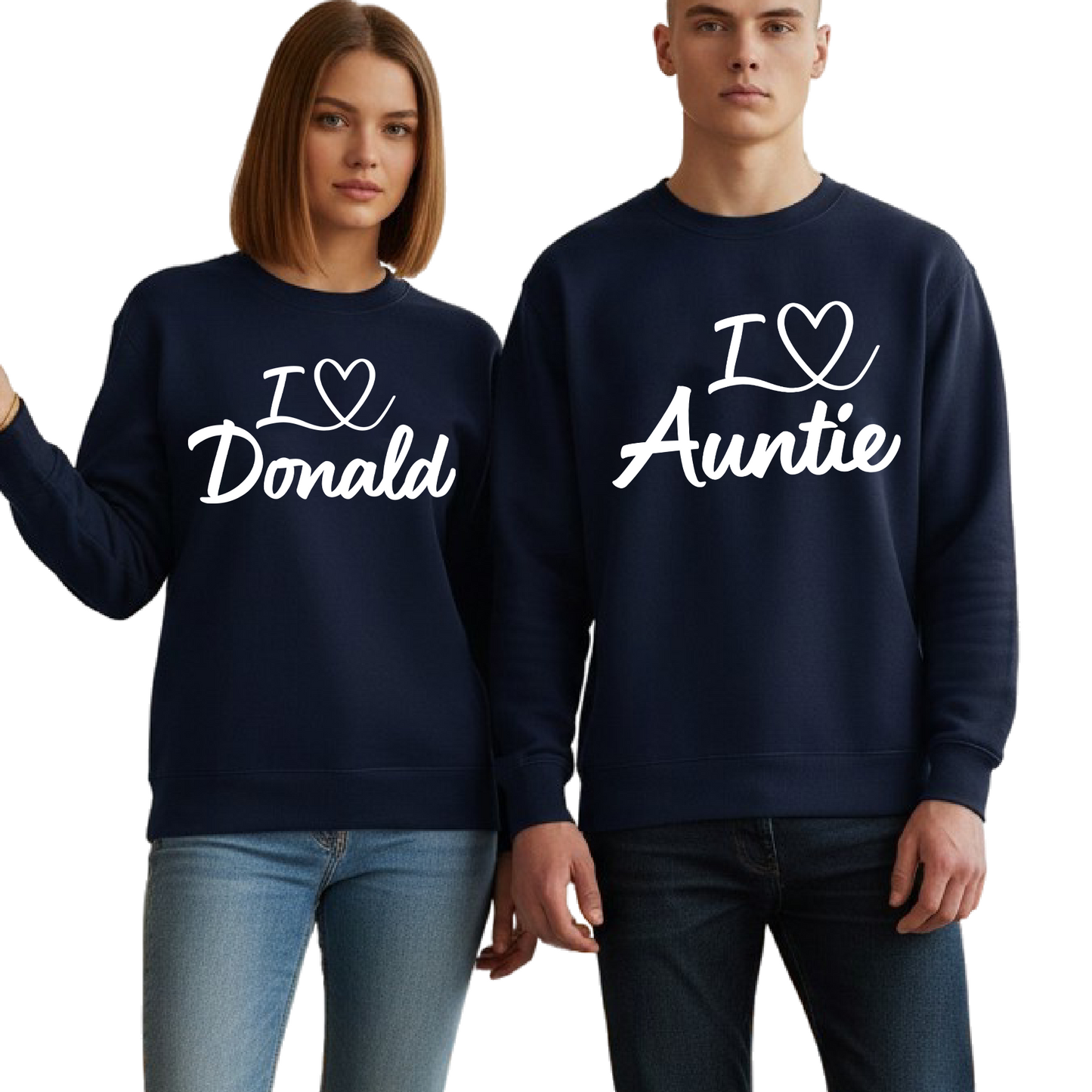 I Love You Custom Name Sweatshirt – Matching Valentine Couple Gift