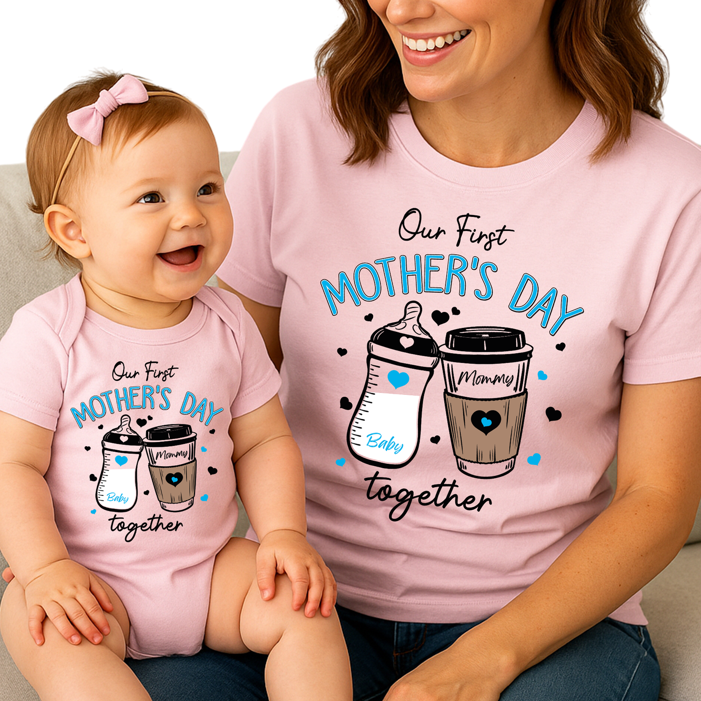 Custom Our First Mother’s Day Mommy and Me Matching Shirts - Boys