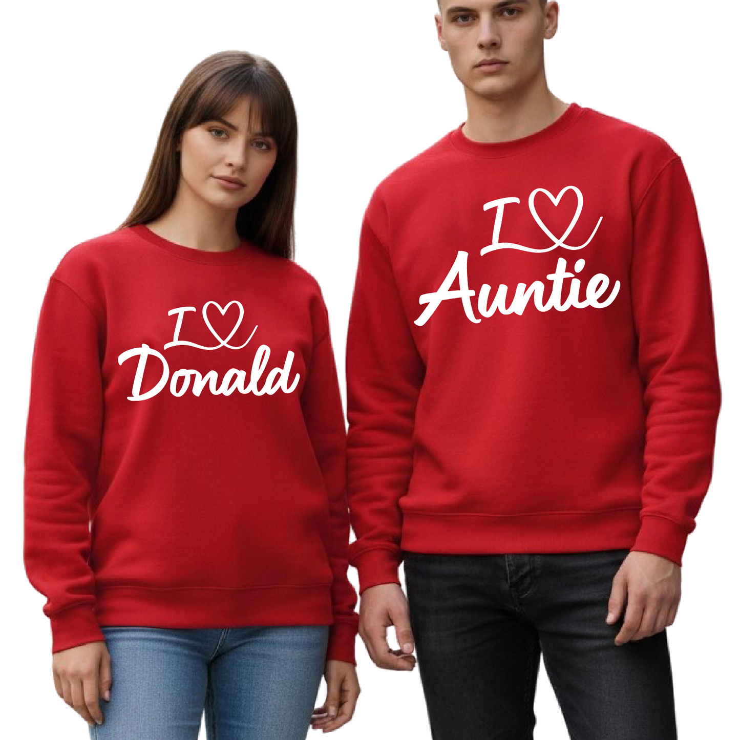 I Love You Custom Name Sweatshirt – Matching Valentine Couple Gift