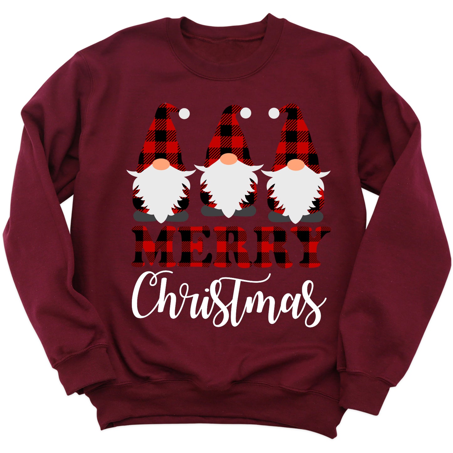 Gnomes Buffalo Plaid Christmas Sweatshirt – Merry Gnomes Sweater