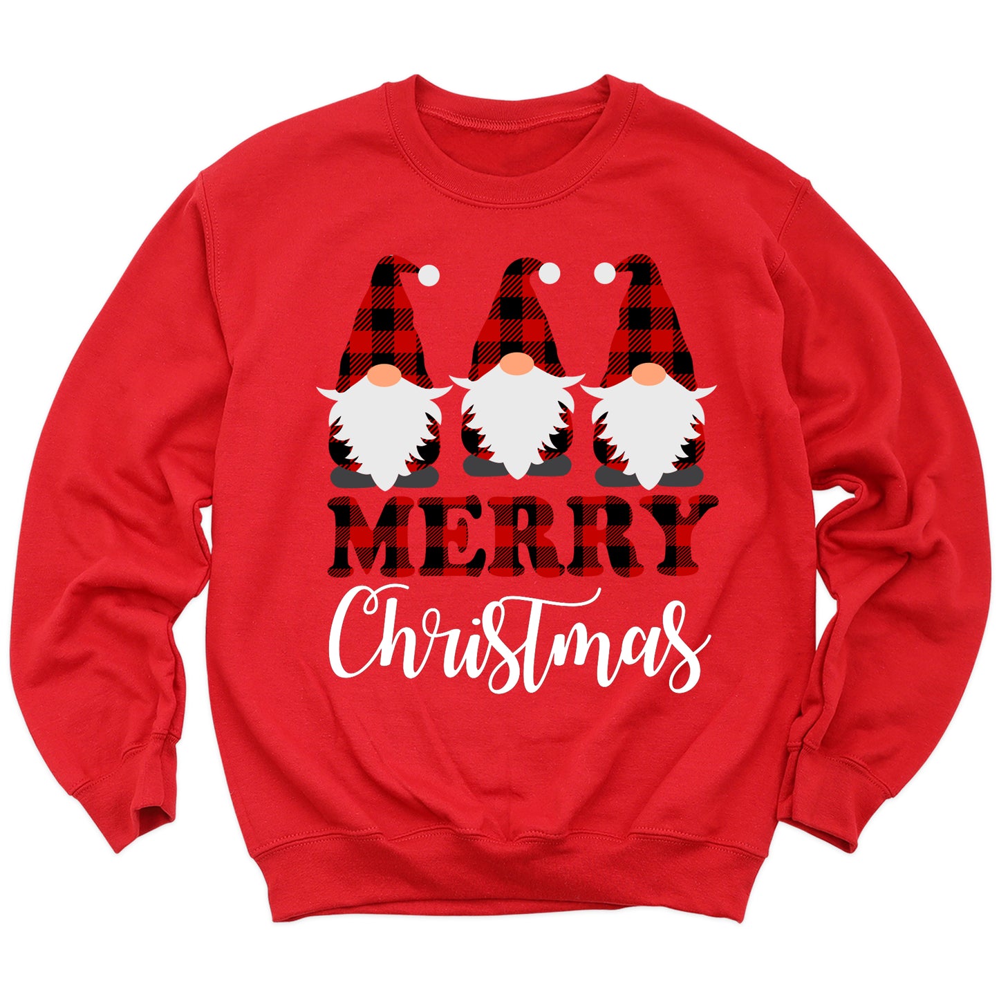 Gnomes Buffalo Plaid Christmas Sweatshirt – Merry Gnomes Sweater