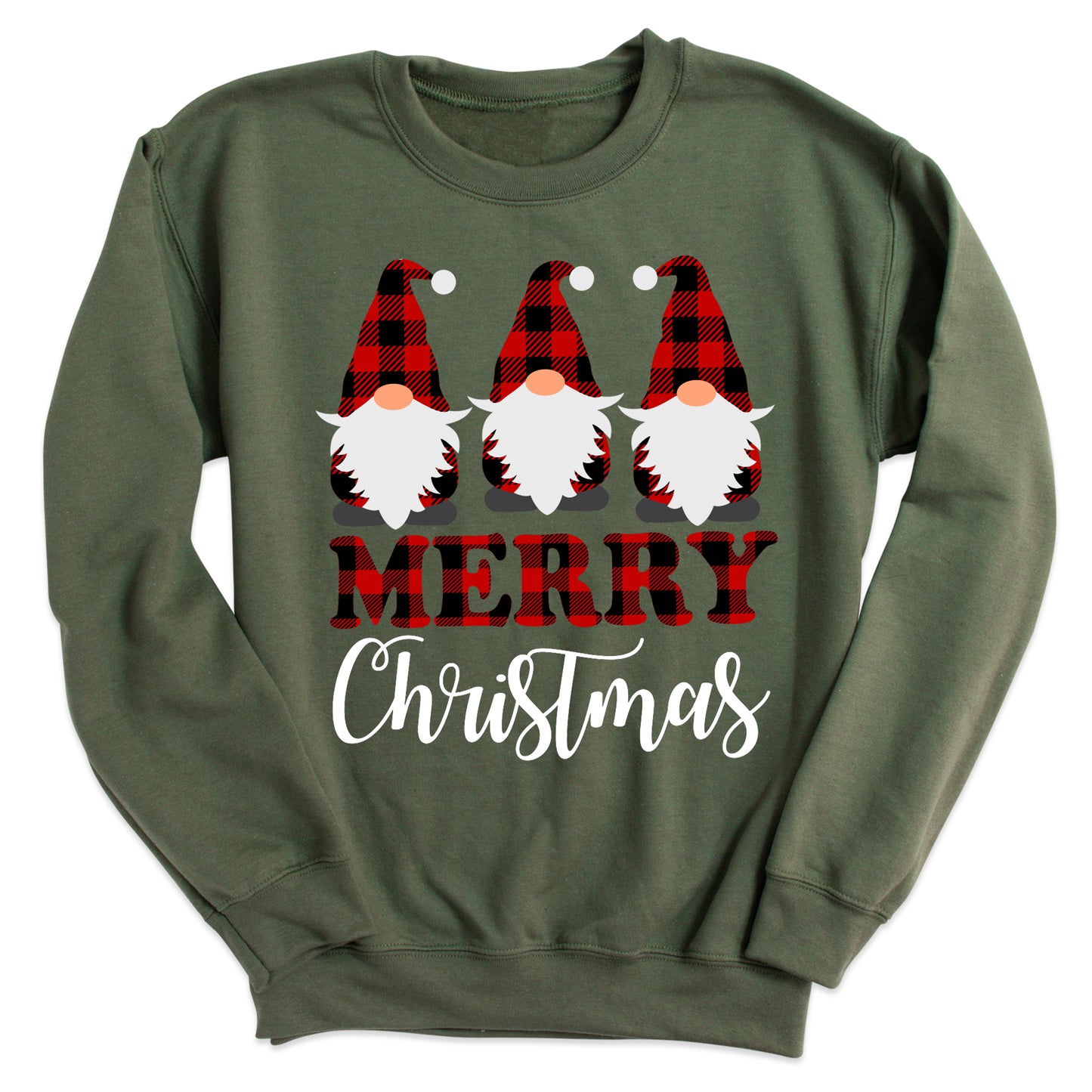 Gnomes Buffalo Plaid Christmas Sweatshirt – Merry Gnomes Sweater