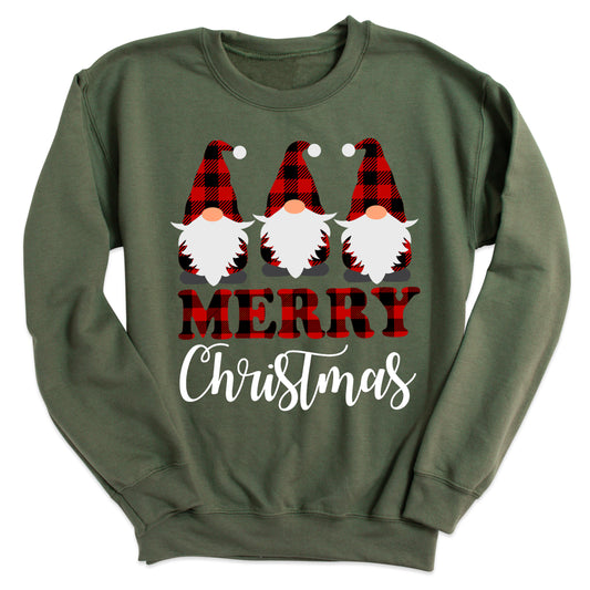 Gnomes Buffalo Plaid Christmas Sweatshirt – Merry Gnomes Sweater