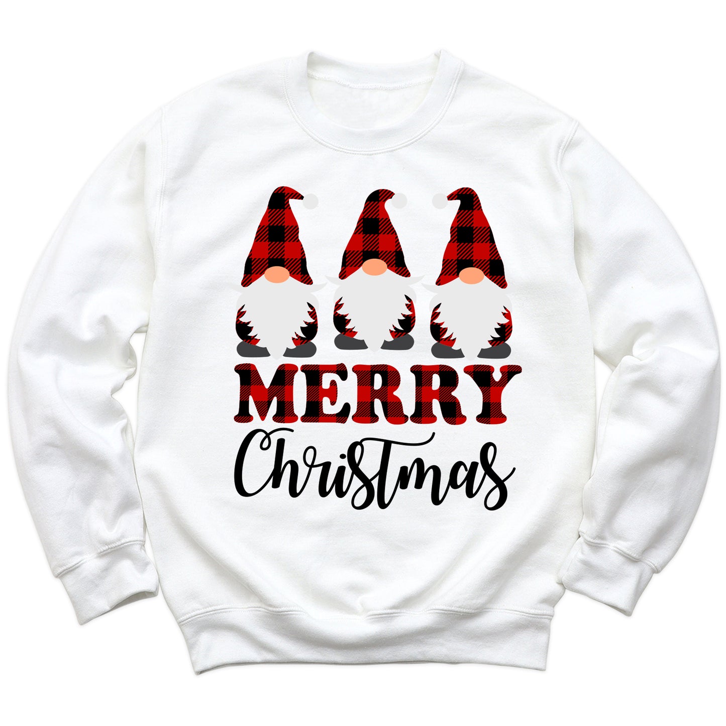 Gnomes Buffalo Plaid Christmas Sweatshirt – Merry Gnomes Sweater