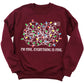 I’m Fine Christmas Lights Sweatshirt – Funny Holiday Crewneck, Cute Xmas Gift Sweater