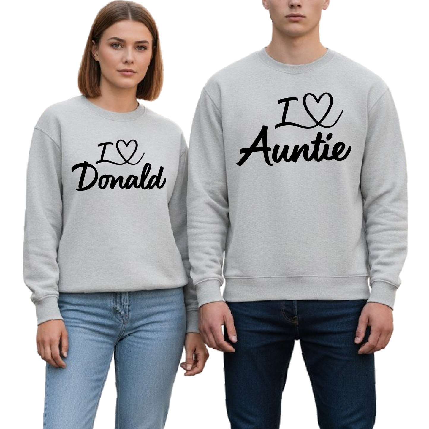 I Love You Custom Name Sweatshirt – Matching Valentine Couple Gift