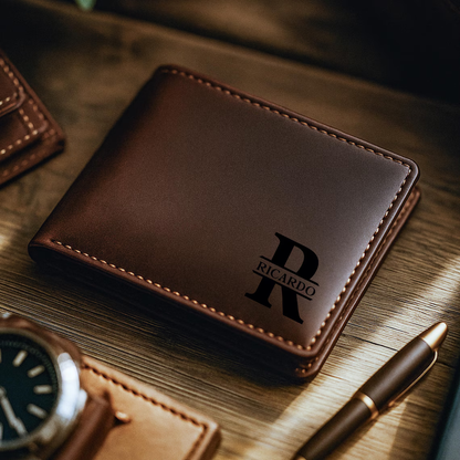Personalized RFID Leather Wallet for Men – Engraved Gift