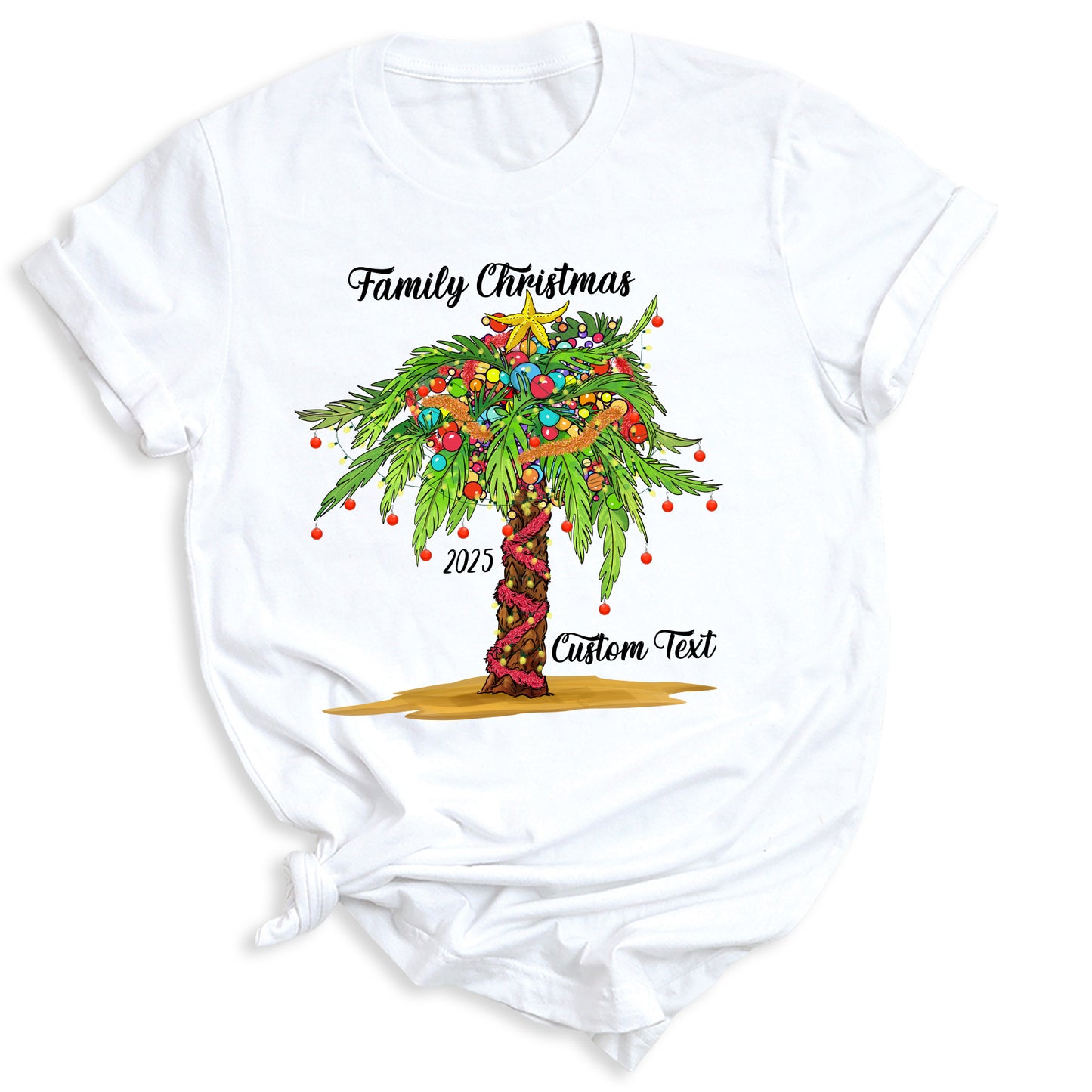 Custom Family Christmas Tree Shirts – Matching Christmas T-Shirts with Personalized Name & Year | Holiday Family Outfit