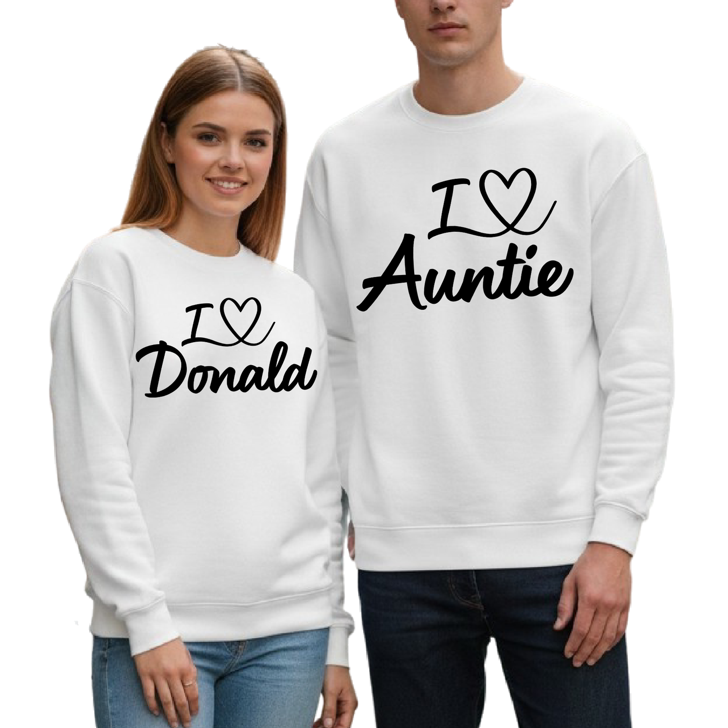 I Love You Custom Name Sweatshirt – Matching Valentine Couple Gift