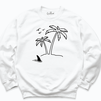 Palm Tree Sweatshirt White - Greatwood Boutique