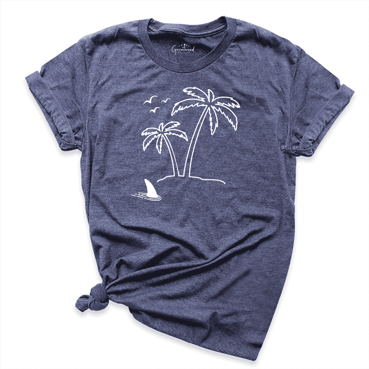 Palm Tree Shirt Navy - Greatwood Boutique