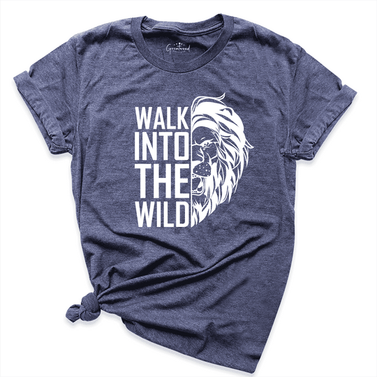 Walk Into The Wild Lion Shirt Navy - Greatwood Boutique