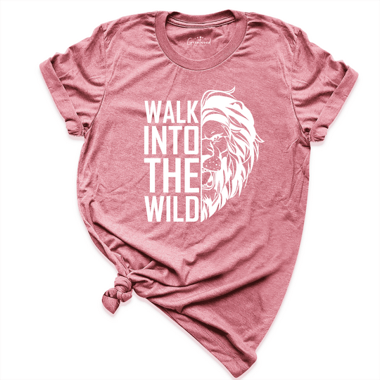 Walk Into The Wild Lion Shirt Mauve - Greatwood Boutique