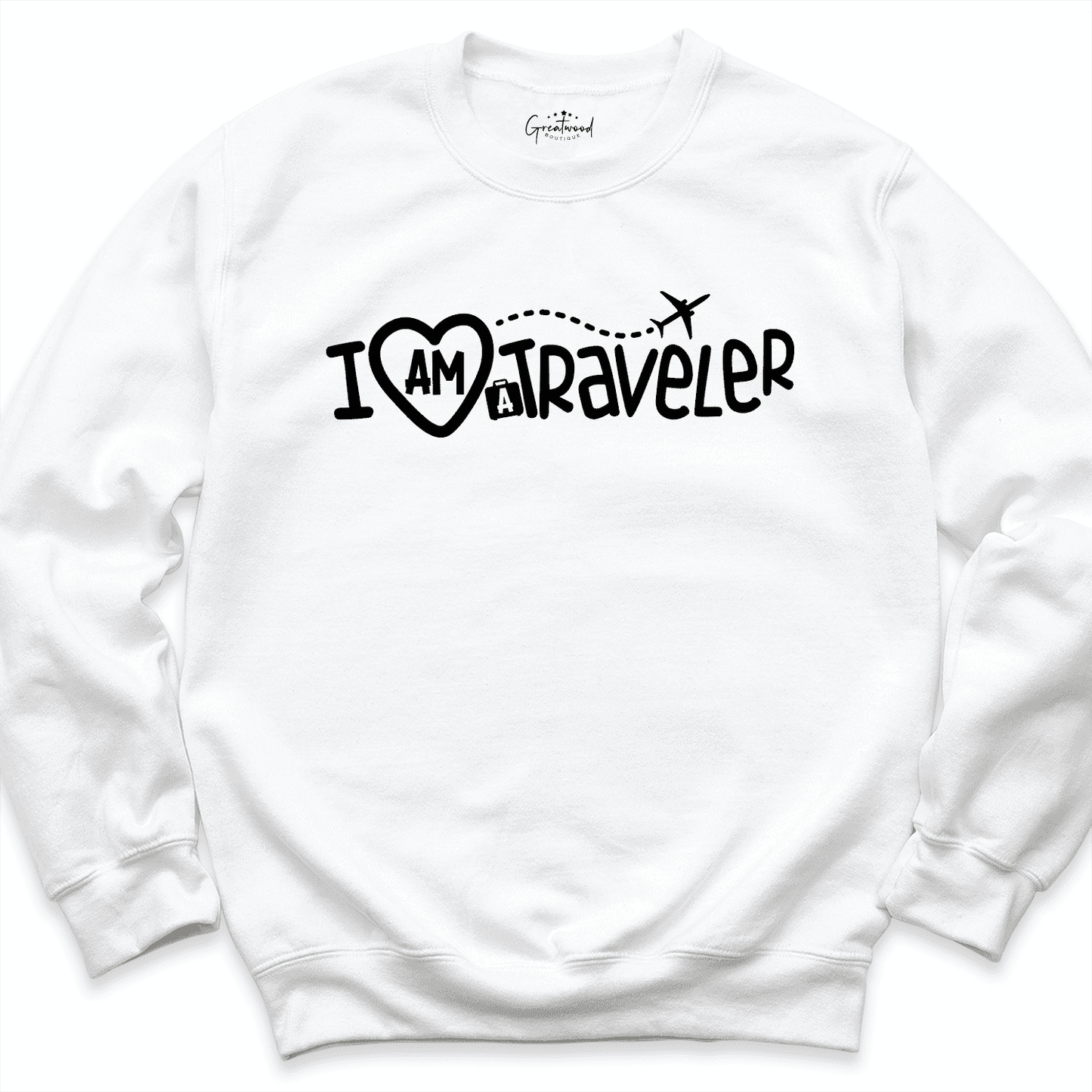 I am Traveller Sweatshirt White - Greatwood Boutique