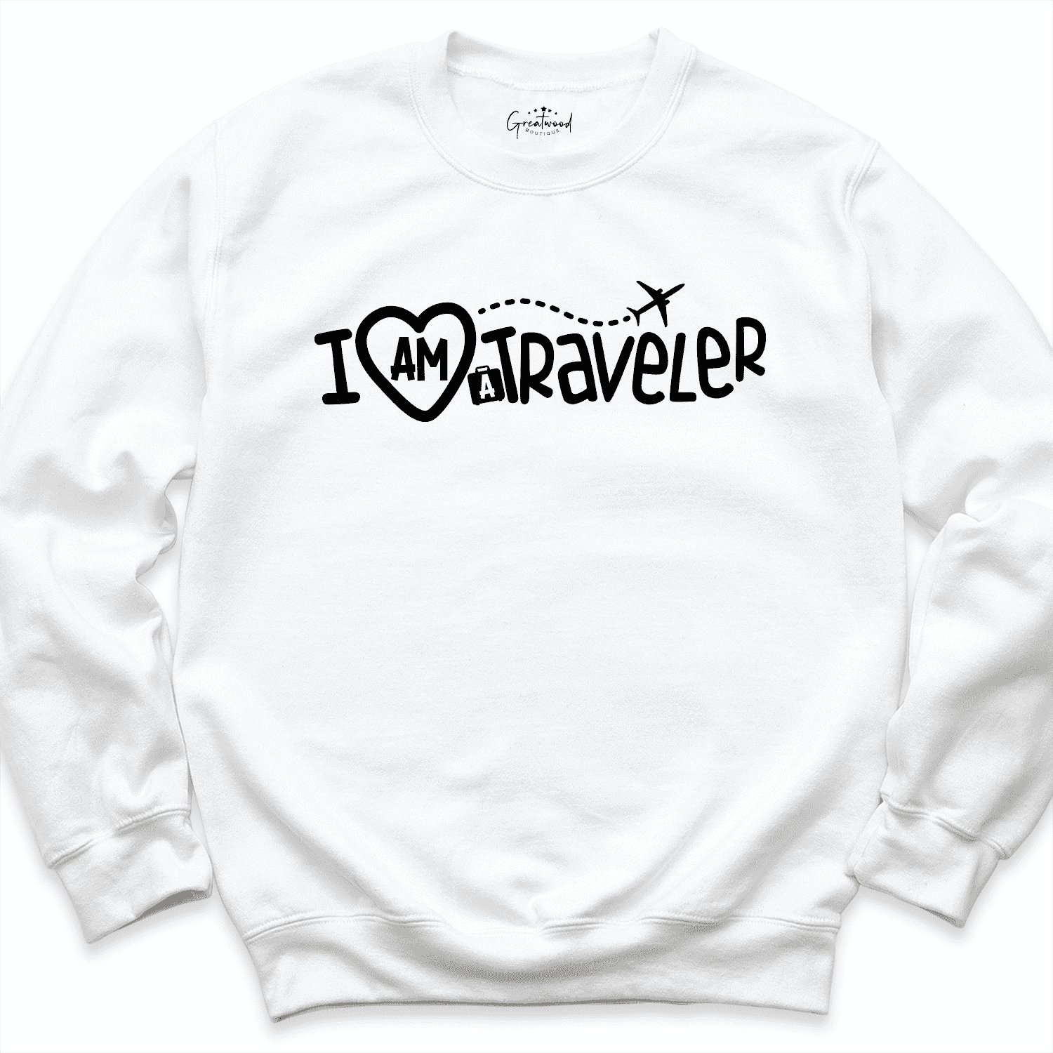 I am Traveller Sweatshirt White - Greatwood Boutique