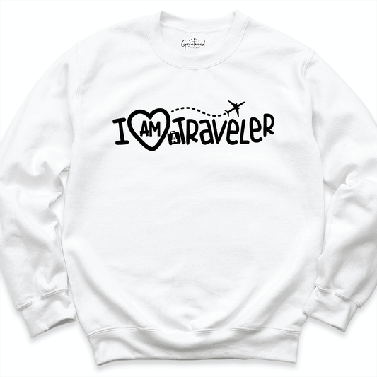 I am Traveller Sweatshirt White - Greatwood Boutique