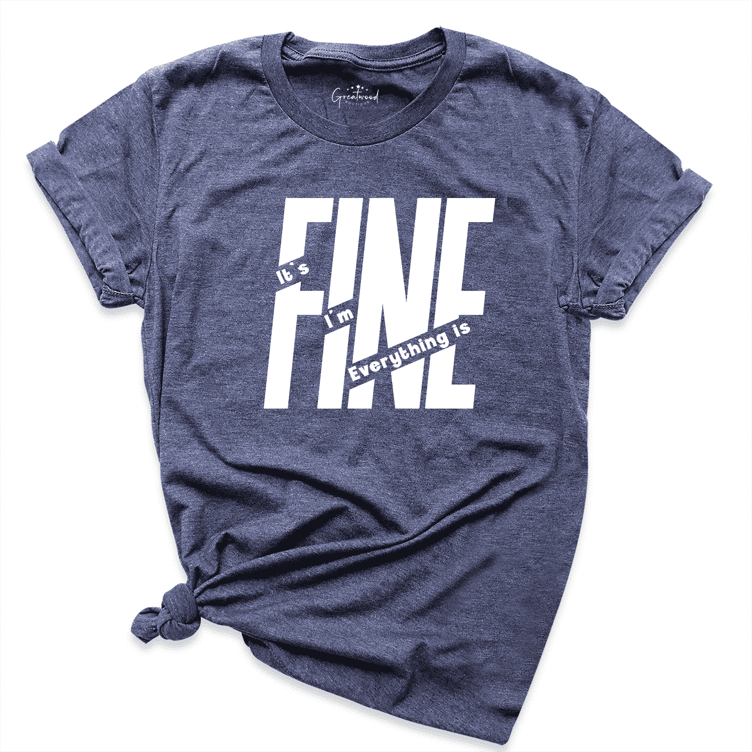 I’m Fine Shirt Navy - Greatwood Boutique 
