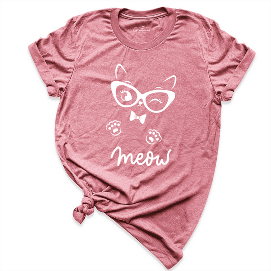 Meow Cat Shirt Mauve - Greatwood Boutique