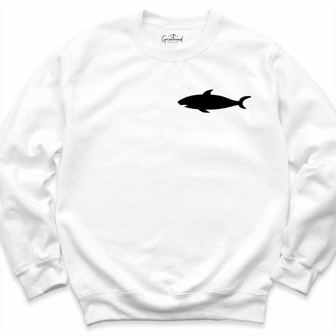 Cute Shark Sweatshirt White - Greatwood Boutique