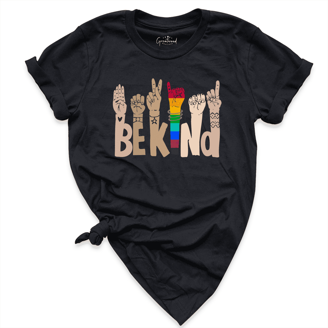 Kind Sign Language Shirt Black - Greatwood Boutique