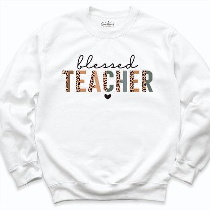 Blessed Teacher Sweatshirt White - Greatwood Boutique