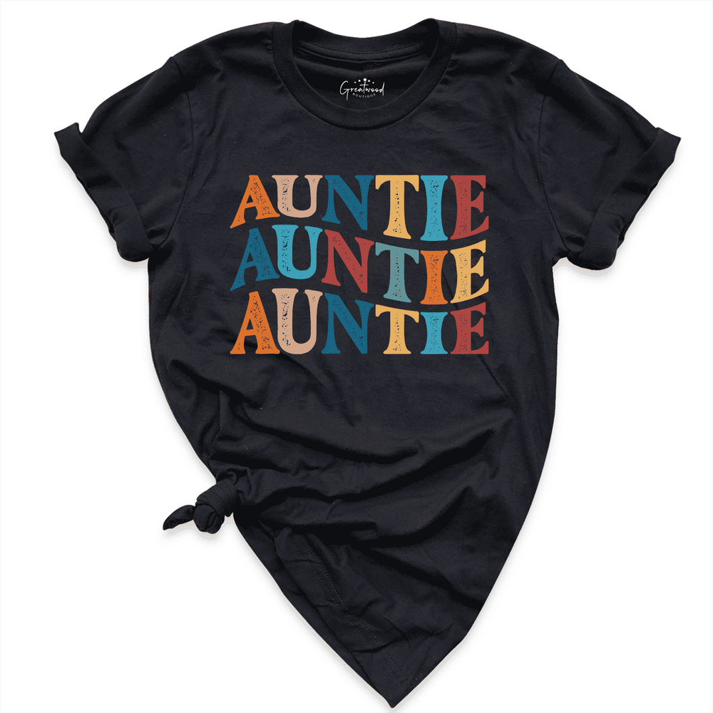Colorful Auntie shirt Black - Greatwood Boutique