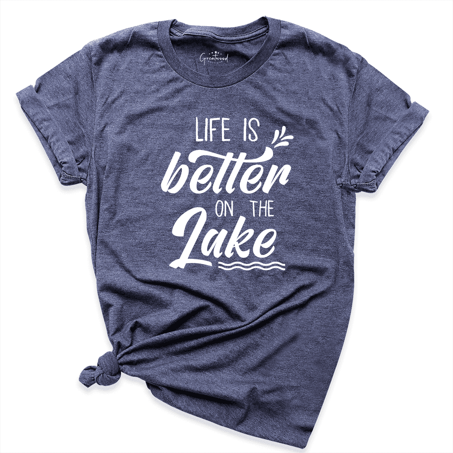 Life Is The On The Lake Shirt Navy - Greatwood Boutique