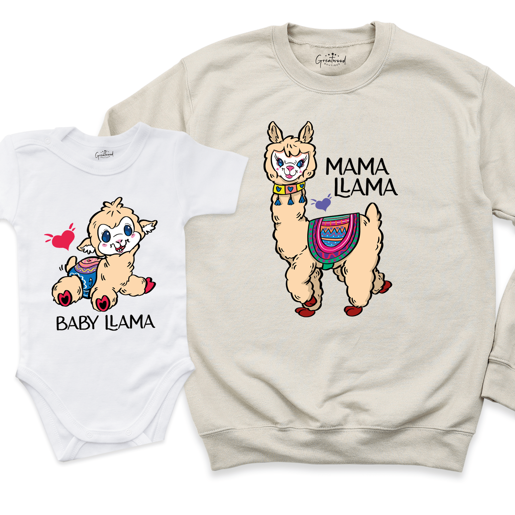 Mama & Baby Lama Shirt Sand - Greatwood Boutique