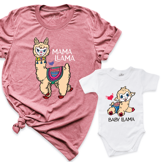 Mama & Baby Lama Shirt Mauve - Greatwood Boutique