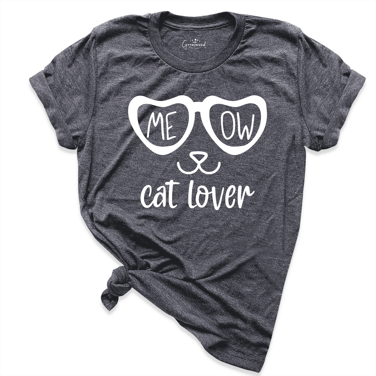 Meow Cat Lover Shirt D.Grey - Greatwood Boutique